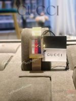 High Quality Replica GUCCI 2019 Basel Gold Strap 2-Tone Face Dial Gold Bezel Watch 34*21mm